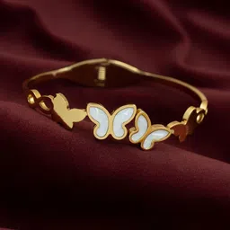 ARTKLIM Wings of Grace Stainless Steel Gold-Plated Enamelled Bangle-Style Bracelet-picture-34