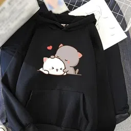 the window shop Girls Graphic Printed Woolen Hooded Sweatshirt-image-74