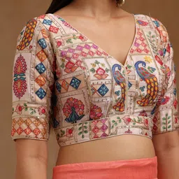 Soch Ethnic Motif Printed with Embroidered Padded Blouse With Zari image 5