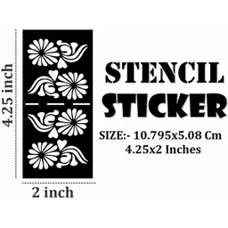 VOORKOMS Mehndi Stencil Sticker With Delicate Flowers For Festival Ready Hands image 2
