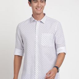 Turtle Men Standard Fit Spread Collar Micro Ditsy Printed Casual Shirt-picture-49