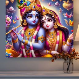 SAF Purple & Gold-Toned 1 Piece Wood Religious Wall Paintings-picture-15