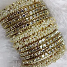 trylo fashion Set Of 12 Stone-Studded & Beaded Bangles-picture-23