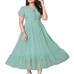 QENA Women Puff Sleeve Fit and Flare Midi Dress image 2