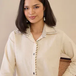 Zummer Embroidered Pure Cotton Tunic & Trousers Co-Ord Set image 5