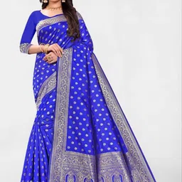 SANISA Woven Design Zari Silk Blend Heavy Work Banarasi Saree-picture-33