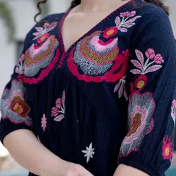 VenderVilla Floral Embroidered A-Line Dress image 3