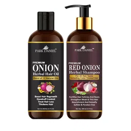 Park Daniel Set Of Premium Onion Herbal Hair Oil & Shampoo - 200ml Each-image-0