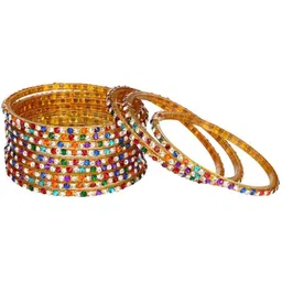 SOMIL Set Of 24 Glass Artificial Stones Studded Bangles image 3