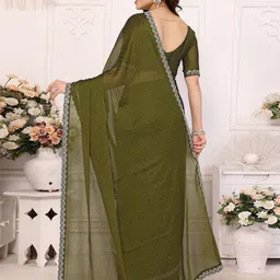 Moda Rapido Ethnic Motifs Beads and Stones Pure Silk Saree image 2