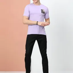 Quco Men Graphic Printed Biowashed Round Neck Cotton Tshirt image 5