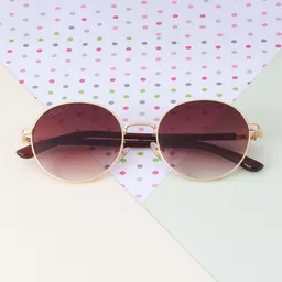 Ted Smith Unisex Brown Lens & Gold-Toned Round Sunglasses with-picture-25
