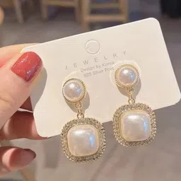 ONUYX Gold Plated Geometric Drop Earrings-picture-14