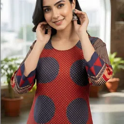 OEQUAL Women Geometric Printed Kurta-picture-28