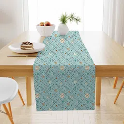 STITCHNEST Blue & White Printed Table Runner image 1