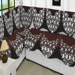 Fashion Throw Coffee Brown Jacquard Sofa Cover-image-32