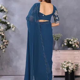 Panzora Embroidered Saree With Matching Blouse Piece image 3