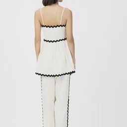 HOUSE OF S Self Design Shoulder Straps Top & Trousers Co-Ords image 5