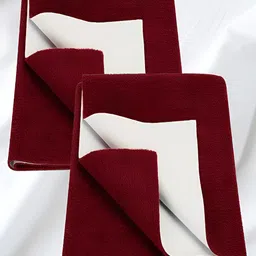 GRISHVA Maroon 2 Pieces Cotton Water Resistant Mattress Protector-picture-40