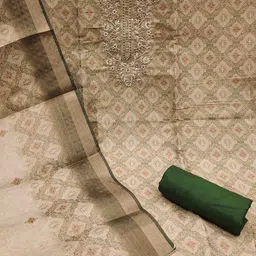 DIVASTRI Floral Embellished Beads And Stones Unstitched Dress Material image 3