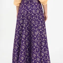 Virgio Women Plus Size Brocade Maxi Flared Skirts With Godets image 2