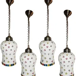 1ST TIME White 4 Pieces Textured Self Assembly Bell Ceiling Lamps-picture-38