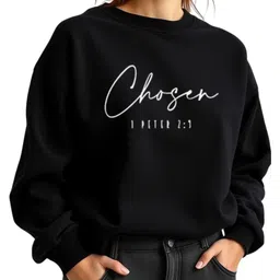 SALUJA FABRICS Women Typography Printed Dry Fit Round Neck Sweatshirt-image-59