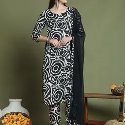 Roly Poly Women Printed Regular Kurta with Trousers & With Dupatta-picture-28