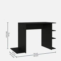 madesa Compact Writing Table In Black Color image 3