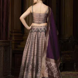 PURVAJA Woven Design Art Silk Lehenga & Unstitched Blouse With Dupatta image 3