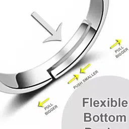 Lila Silver-Plated AD-Studded Letter V Adjustable Ring image 5