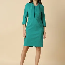 Allen Solly Woman Shirt Collar Formal Sheath Dress-picture-23