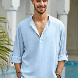 Edin Men Solid Cotton Kurtas-picture-38