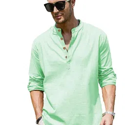 Navkanj Mandarin Collar Roll-Up Sleeves Cotton Straight Kurta-picture-33