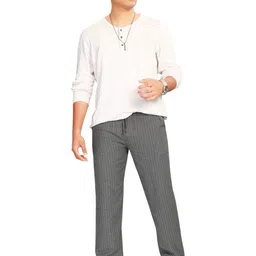 UNOseven Boys Striped Relaxed Straight Leg No Fly Trousers-picture-30