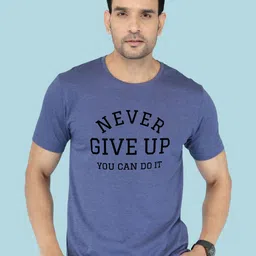 NOBLE HUSTLE Men Typography Printed Half Sleeve Round-Neck Pure Cotton T-Shirt-picture-17