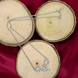 AKLINA Rhodium-Plated Cubic Zirconia Stone-Studded Necklace-picture-29