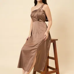 aayu Satin Fit & Flare Midi Dress image 2