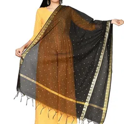 Karthav Fashion Floral Woven Design Chanderi Dupatta With Zari-picture-28