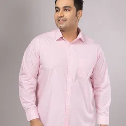 Sizeupp Men Plus Size Comfort Spread Collar Pinstripes Striped Cotton Formal Shirt-picture-38