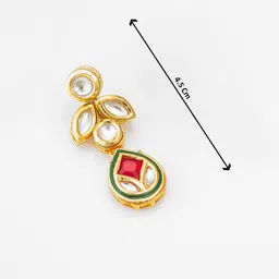 aadita Gold-Plated Kundan & AD Studded Classic Drop Earrings image 4