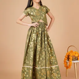 Unique Designers Girls Printed Ready to Wear Lehenga & Blouse With Dupatta image 3