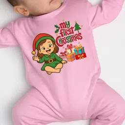 YK Infants My First Christmas Printed Cotton Rompers-picture-38