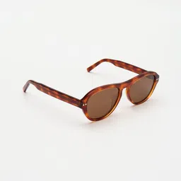 PELLE LUXUR Unisex Brown Round Sunglasses with UV Protected Lens image 4