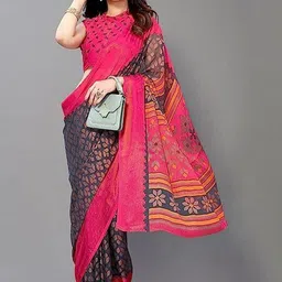 GHAN SALS Floral Printed Mysore Silk Saree image 3