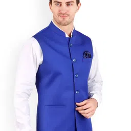 GRACYSHADE Mandarin Collar Cotton Nehru Jacket image 5