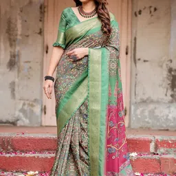 MAHARANI COUTURE Ethnic Motifs Zari Woven Design Kanjeevaram Saree-picture-23