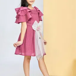 Peppermint Cold-Shoulder Crepe Fit & Flare Dress image 4