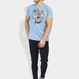 Greylongg Men Graphic Printed Round Neck Cotton Bugs Bunny T-shirt image 2