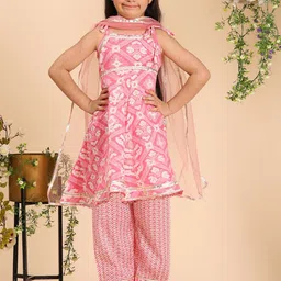 cutiekins Girls Ethnic Motifs Printed Kurta with Trousers & Dupatta-picture-35